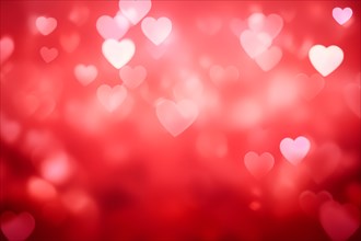 A romantic and dreamy background featuring heart-shaped bokeh lights, perfect for Valentine Day or