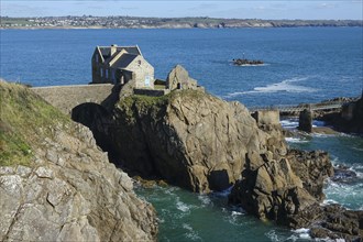 Fort de Bertheaume fortress on a rock off the coast in Plougonvelin on the Atlantic coast at the