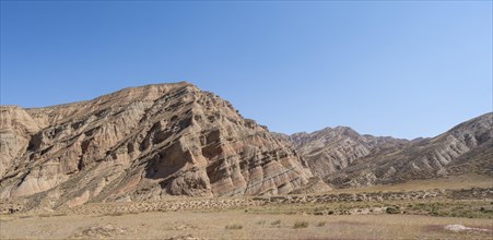 Dry eroded mountain landscape, At-Bashi Mountains, Naryn region, Kyrgyzstan, Asia