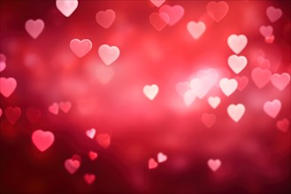 A romantic and dreamy background featuring heart-shaped bokeh lights, perfect for Valentine's Day