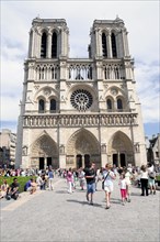 Notre Dame de Paris Cathedral, west facade, Ile de la Cite, Paris, France, Europe