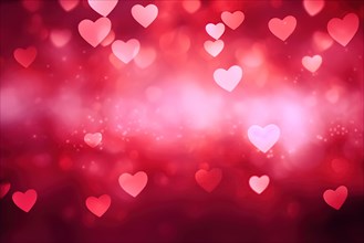 A romantic and dreamy background featuring heart-shaped bokeh lights, perfect for Valentine s Day