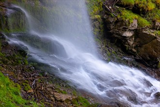 The Giessbach Waterfall on the Mountain Side in Long Exposure in Brienz, Bern Canton, Bernese