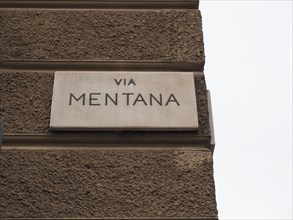Via Mentana street sign