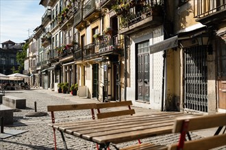 Charming Portuguese street of historic Porto, Portugal, Europe