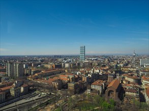 Milan aerial view, Italy, Europe