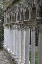 Columns from the restored cloister of Sant'Andrea 12th century, Via di Porta Soprana 12, Genoa,
