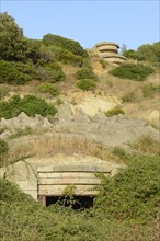 Bunker complex on the headland of Cape Rodon, Albania, Europe