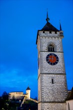 The Munot Castle and St. Johann Reformed Church in Schaffhausen, Switzerland, Europe