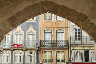 Symmetrical photo of buildings, Coimbra, Portugal, Europe