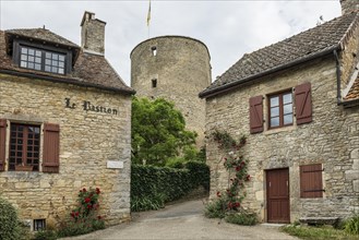 Medieval village and castle, Chateauneuf, Departement Cote-d'Or, Burgundy, Bourgogne-Franche-Comte,
