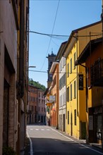City Street in Porto Ceresio in a Sunny Summer Day in Porto Ceresio, Lombardy, Italy, Europe