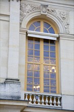 Window on the first floor of the Corps de Logis, Chateau de Versailles, Yvelines department,