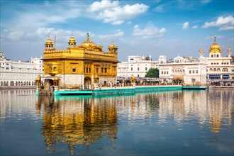 Sikh gurdwara Golden Temple (Harmandir Sahib) . Holy place of Sikihism. Amritsar, Punjab, India,