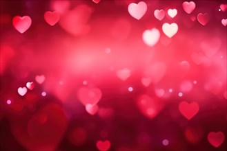 A romantic and dreamy background featuring heart-shaped bokeh lights, perfect for Valentine's Day