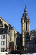 Place des Otages, Saint Melaine church, Morlaix Montroulez, Finistere Penn Ar Bed department,