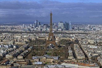 View of the Eiffel Tower from the Tour Montparnasse, Paris, France, Europe