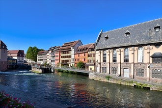 Strasbourg, France, September 2023: River 'III' in old historic Petite France quarter, Europe