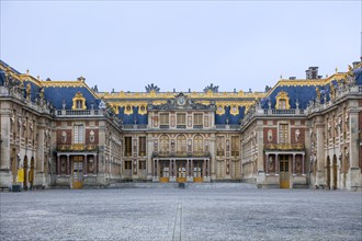 Marble Court (Cour de Marbre) and Royal Court (Cour Royale), old part of the Chateau de Versailles,