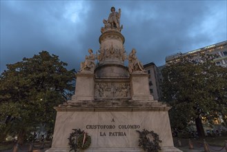 Monument to Christopher Columbus, 1451-1506, at Genova Piazza Principe railway station, Piazza