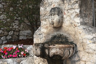 Fountain in Eze, Cote d'Azur, Provence, France, Europe