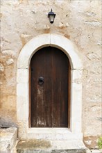 Door to the monk's cell, monastery church, Arkadi Monastery, Moni Arkadi, national monument, Crete,