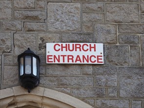 Church entrance sign