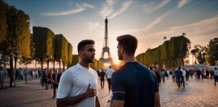Athlete in Paris at the Olympic Games 2024, AI generated