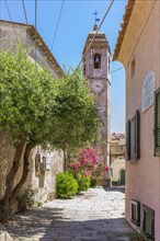 Church tower of Sant'ilario in Campo, Elba, Tuscan Archipelago, Tuscany, Italy, Europe