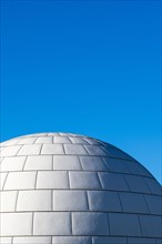 Detail of the spherical building of the Madrid Planetarium in Spain