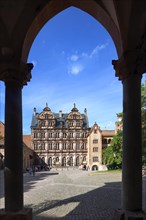 Heidelberg castle, Courtyard with the Friedrich building, Heidelberg, Baden Wurttemberg, Germany,