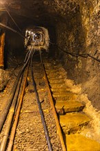 Underground tunnel in the former Ginevro mine, Miniere Calamita, Elba, Tuscan Archipelago, Tuscany,