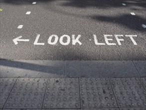Look left sign