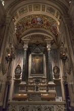 Side altar of the baroque Chiesa del Gesu, built at the end of the 16th century, Via di Porta
