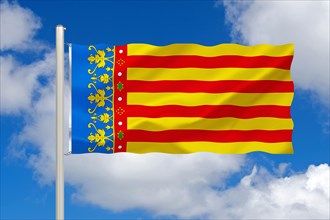 The flag of Valencia, Spain, Europe, EU, Studio, Europe