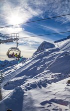 Seiterkar chairlift, Rettenbachferner glacier ski area, Soelden, Tyrol
