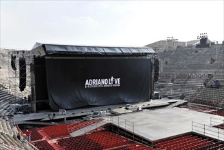 Stage, seating in the Arena di Verona, Verona, Veneto, Italy, Europe