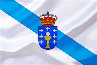 The flag of Galicia, Europe, Spain, Studio, Europe
