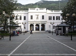 John Mackintosh Square and Parliament House building, Gibraltar, British overseas territory in