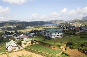 View over the town of Nuwara Eliya, Central Province, Sri Lanka, Asia