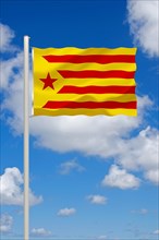 The flag of Catalonia, Estelada Roja, Spain, Studio, Europe
