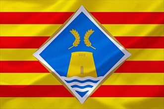 The flag of Formentera, Spain, Balearic Islands, Island, Europe, Studio, Europe