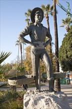 Statue of fish-seller Cenachero Malaga, Spain, Europe