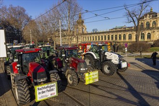 Farmers' protest action, Dresden, Saxony, Germany, Europe