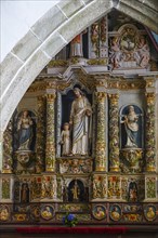 Baroque-style right side altar, Enclos Paroissial parish of Guimiliau, Finistere Penn ar Bed