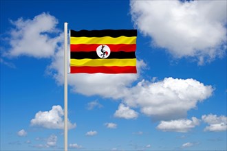 The flag of Uganda, Africa, East Africa, Studio