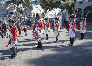 Ceremony of the Keys in Grand Casements Square, Gibraltar, British terroritory in southern Europe,