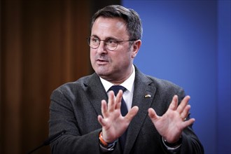 Xavier Bettel, Foreign Minister of the Grand Duchy of Luxembourg, recorded during a press