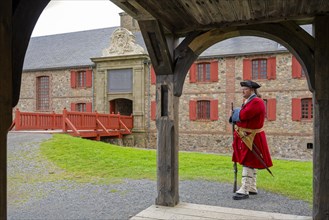 Fortress Louisburg soldier in historical clothing Sydney Canada