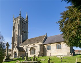 Village parish church of Saint John the Baptist, Colerne, Wiltshire, England, UK